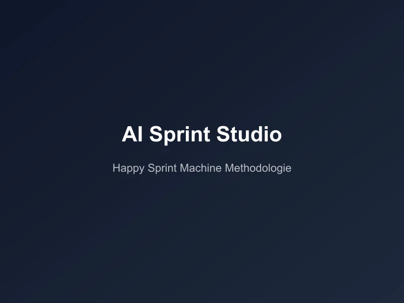 AI Sprint Studio - Platform & Strategie